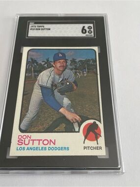 1973 TOPPS #10 DON SUTTON DODGERS HOF SGC 6 Vintage Baseball Card